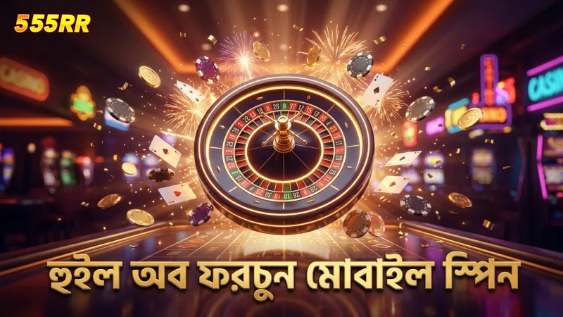 হুইল অব ফরচুনের স্পিন সেগমেন্টের মোবাইল দৃশ্য।